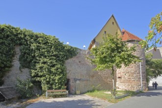 Historic defence defence tower of the former town fortifications, town wall, Höllgasse, Wiesloch,