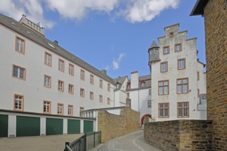 Back of the town hall with stepped gable, Fibergasse, Bad Münstereifel, Ahrgebirge, Eifel, North