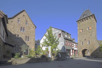 Werther Tor built in 1416 and building, town gate, defence defence tower, Bad Münstereifel,