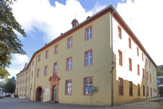Yellow St Michael Grammar School, building, Bad Münstereifel, Ahrgebirge, Eifel, North