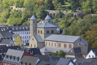 Romanesque collegiate church of St Chrysanthus and Daria, historic town wall and townscape, twin
