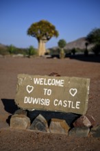 Sign at Duwisib Castle, near Maltahöhe, Hardap Region, Namibia