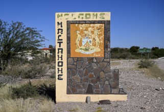 Sign at the entrance to the village, Maltahöhe, Hardap Region, Namibia
