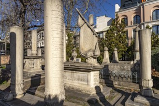 Cemetery at the mausoleum of Sultan Mahmud II with the gravestone of Tatarzade Ibrahim Pasha,