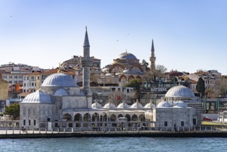 The Shemsi Ahmet Pasha Mosque and the Rumi Mehmet Pasha Mosque on the Bosphorus in Üsküdar,