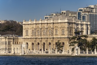 The Dolmabahçe Palace on the Bosphorus in Istanbul, Turkey