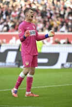 Goalkeeper Alexander Nübel VfB Stuttgart (33) Action Cheering Joy Gesture Gesture MHPArena, MHP
