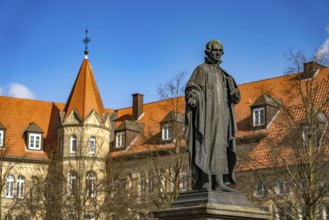 Justus Möser monument on the Große Domsfreiheit in Osnabrück, Lower Saxony, Germany