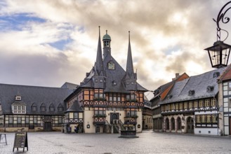 The town hall and market square in Wernigerode, Saxony-Anhalt, Germany
