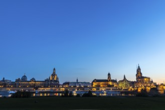 Old town skyline with Brühl's Terraces, Sanctissimae Trinitatis Cathedral, Court of Appeal, Royal