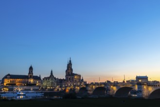 Old town skyline with Brühl's Terraces, Sanctissimae Trinitatis Cathedral, Court of Appeal, Royal