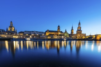 Old town skyline with Brühl's Terraces, Church of Our Lady, Cathedral Sanctissimae Trinitatis,