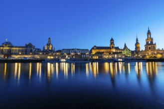 Old town skyline with Brühl's Terraces, Church of Our Lady, Academy of Fine Arts, Cathedral