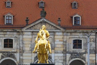Equestrian statue of Augustus the Strong, Golden Rider, Neustadt, Dresden, Saxony, Germany