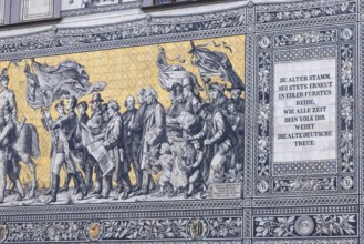 Procession of princes at the Royal Palace, picture made of tiles from Meissen porcelain,
