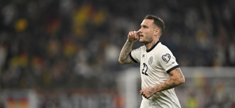 Goal celebration David Raum GER (22) Gesture Gesture World Cup qualifier, international match,