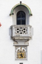 Balcony at the town hall, Old Town, Meissen, Saxony, Germany