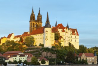 View of Albretsburg Castle and Meissen Cathedral, St. Johannis and St. Donatus, Old Town, Meissen,