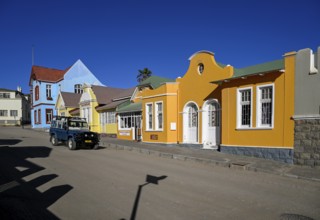 Colonial house facades in the Bergstraße, Lüderitz, Karas region, Namibia