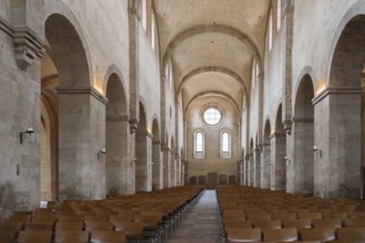 Interior view of the central nave, basilica, monastery church, founded in 1136, Eberbach Monastery,