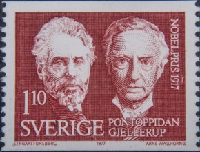 Henrik Pontoppidan (1857-1943) and Karl Gjellerup (1857-1919), both Danish authors who together