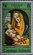 Madonna and Child, traditional religious motif in Catholic countries. Image on Cayman Islands