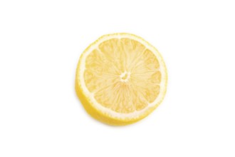 Yellow Lemon Cut in half isolated on white background. Side view, close up. healthy food,