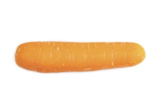 Orange Carrot isolated on white background. Top view, close up, flat lay. healthy food, vegetable,