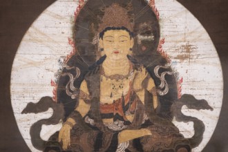 Wall hanging, painting of the Bodhisattva Akasagarbha or Bodhisattva of Space, central figure of