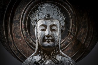 Head of a Japanese Buddha statue, British Museum, London, London region, England, Great Britain