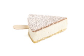 Chocolate and Vanilla Cake pops Marshmallow isolated on white background. side view, close up