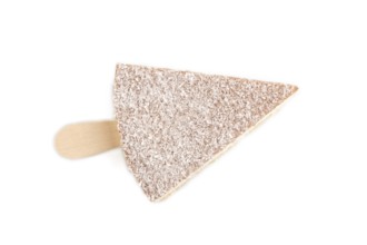 Chocolate and Vanilla Cake pops Marshmallow isolated on white background. top view, close up