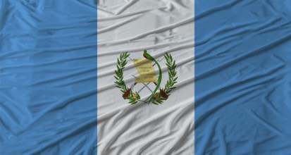 Guatemalan flag waving. Flag of Guatemala with cloth texture