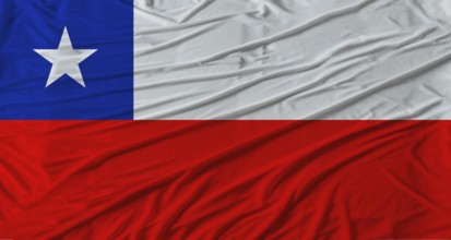 Chilean flag waving. Flag of Chile with cloth texture