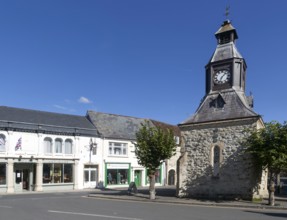 Historic Clock Tower building in the Market Place, Mere, Wiltshire, England, UK