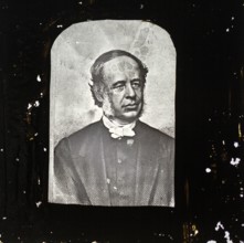 Magic lantern slide portrait of unknown male gentleman in Victorian period clothing of late 1800s