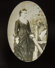 Magic lantern slide c 1900-1910 portrait of young woman standing looking to the side