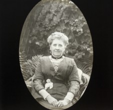Magic lantern slide c 1900-1910 halftone portrait of middle aged woman