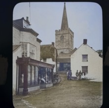 Men carrying coffin from church presumably a victim of the SS Mohegan shipwreck, St Keverne,