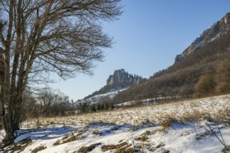 View on the mountains on a sunny day in winter, Vápec, Horná Poruba, Slovakia