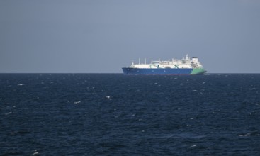 LNG tanker Nuaijah in calm weather, Baltic Sea, near Rostock, Mecklenburg-Western Pomerania,