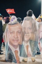 Gaziantep, Türkiye – May 28, 2023. Supporters of President Recep Tayyip Erdogan celebrate in the