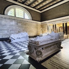 Charlottenburg Mausoleum with the marble sarcophagi of Queen Luise and Emperor Wilhelm I,