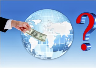 Symbolic image, hand reaches out 100-dollar note, dollar continues to be leading currency or