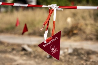 Civil defence exercise scenario, after a drone attack on a residential area, emergency services