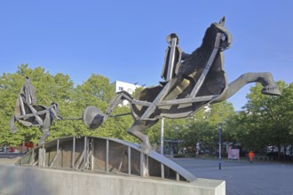 Magdeburg hemispheres by Thomas Virnich 2012, monument to physicist and mathematician Otto von