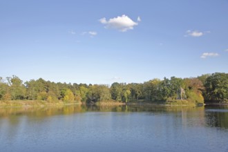Adolf-Mittag-See with Venus Temple, landscape, Marieninsel, Rotehorn, municipal park, Rotehornpark,