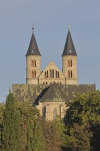 Romanesque church, art museum and Our Lady's Monastery with twin towers, Magdeburg, Romanesque