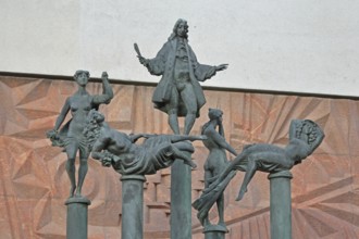 Telemann and the four temperaments by Eberhard Roßdeutscher 1981, monument to composer Georg