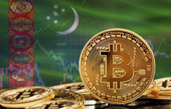 Investors in cryptocurrency and Blockchain Technology in Turkmenistan, Concept. Bitcoin with